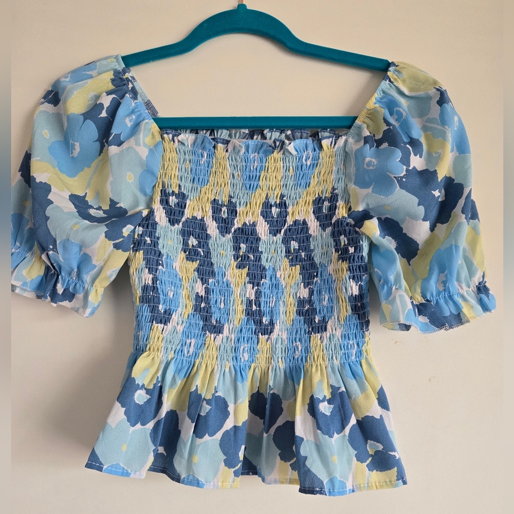 Blue Floral Top